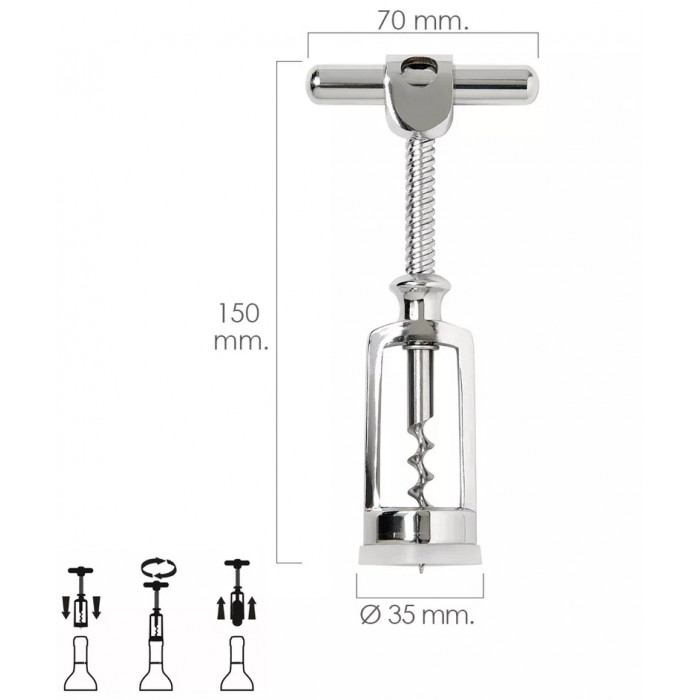 sacacorchos bodega  manual cromado