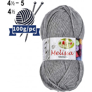 Melissa Hilo 100% Acrilico Ovillo de Lana Mediana 200m 100g para DIY Tejer y Ganchillo, Certificado OEKO-TEX Standard 100