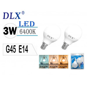 2 Bombillas LED E14, 3W Equivalente a 27W, Luz Fría 6400K, 270 Lúmen, Bombillas Casquillo Fino, Ahorro de Energía, G45