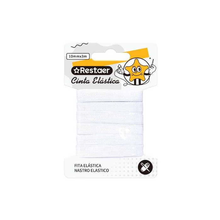 cinta elastico 10mm*3m blanco