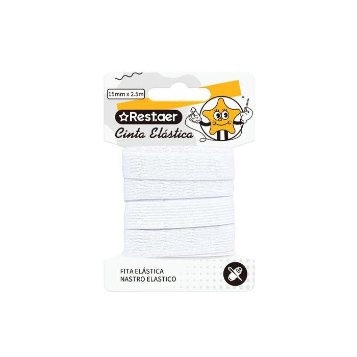 cinta elastico 15mm*2.5m blanco