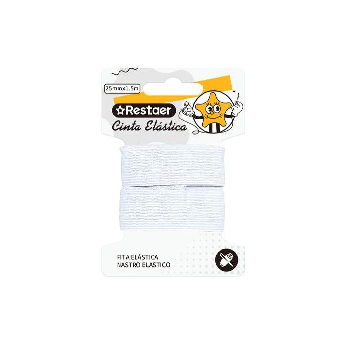 cinta elastico 25mm*1.5m blanco