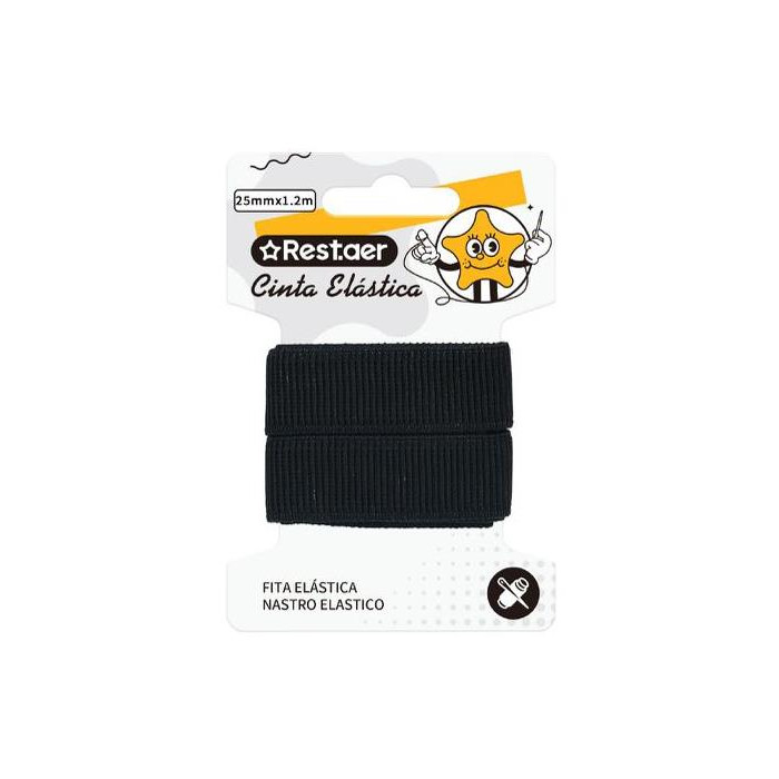 cinta elastico 25mm*1,2m negro