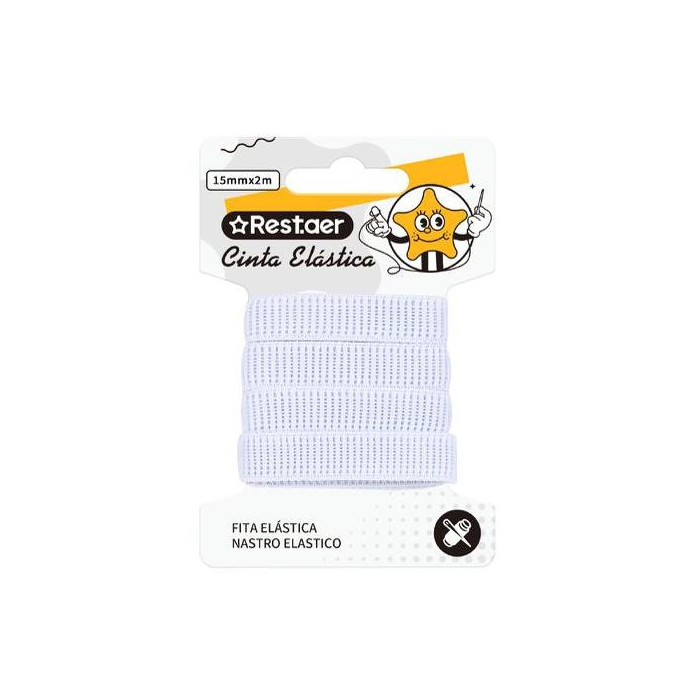 cinta elastico 15mm x 2m blanco