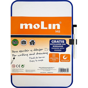 MOLIN | Pizarra blanca 16cm x 21cm + rotulador