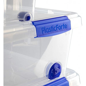 PLASTIC FORTE, Caja de almacenamiento, TRANSPARENTE, 16 Litros, sin ruedas