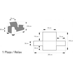 Funda Cubre Sofá, Poliéster, Lino/Cuero, 1 Plazas