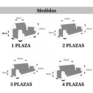 Funda Cubre Sofá Reversible,Dispone Todas Medidas , Protector para Sofás Acolchado Fabricado en España. (2 PLAZAS 110CM, Beige)