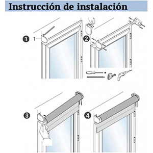 Estor Enrollable Opaco 100% Blackout| Fácil de Instalar | 90-150x180cm , Beige|