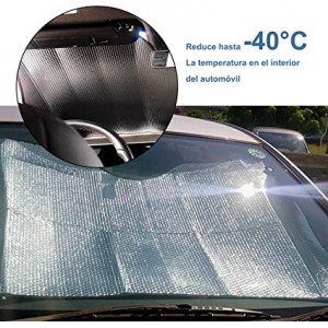 Enerfero Parasol para Coche Delantero，Parasol de Ventana Delantera Parasol Luna de Coche Metalizado