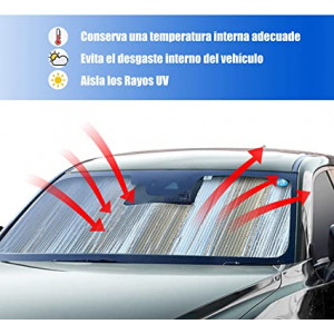 Enerfero Parasol para Coche Delantero，Parasol de Ventana Delantera Parasol Luna de Coche Metalizado