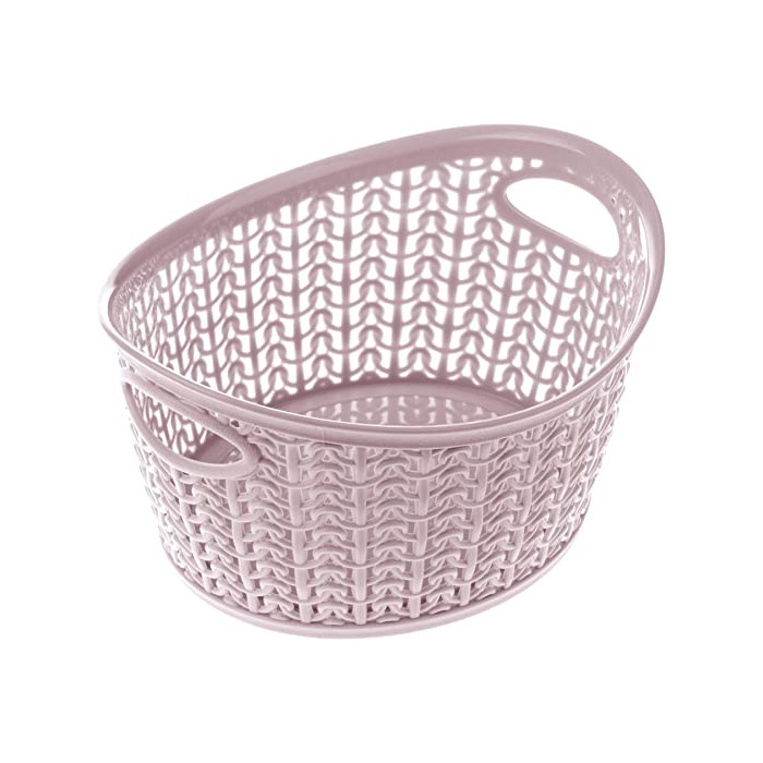 Cesta de almacenamiento de plástico,ROSA 3,3L