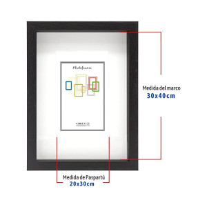 Marcos con Profundidad 30x40cm (Medida Interior de paspartú 20x30cm)