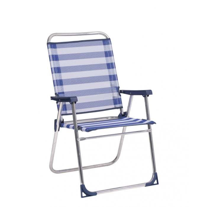 Silla plegable de playa de aluminio Basic azul,637ALF-0056