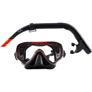 Conjunto Buceo snórkel Adulto Gafas Cristal Templado y Tubo Ajustable (46035)